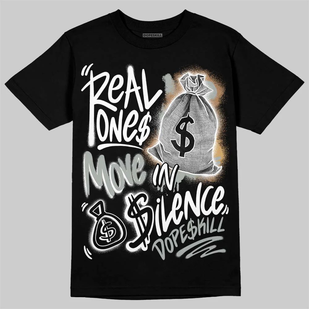 1906R ‘White Gold’ DopeSkill T-Shirt Real Ones Move In Silence Graphic - Image 2