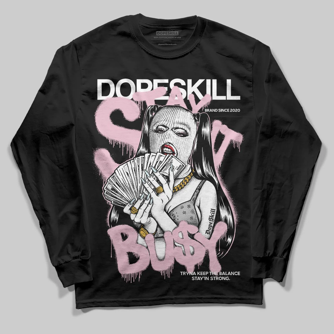 35th Anniversary 5s DopeSkill Long Sleeve T-Shirt Stay It Busy Graphic - Image 2