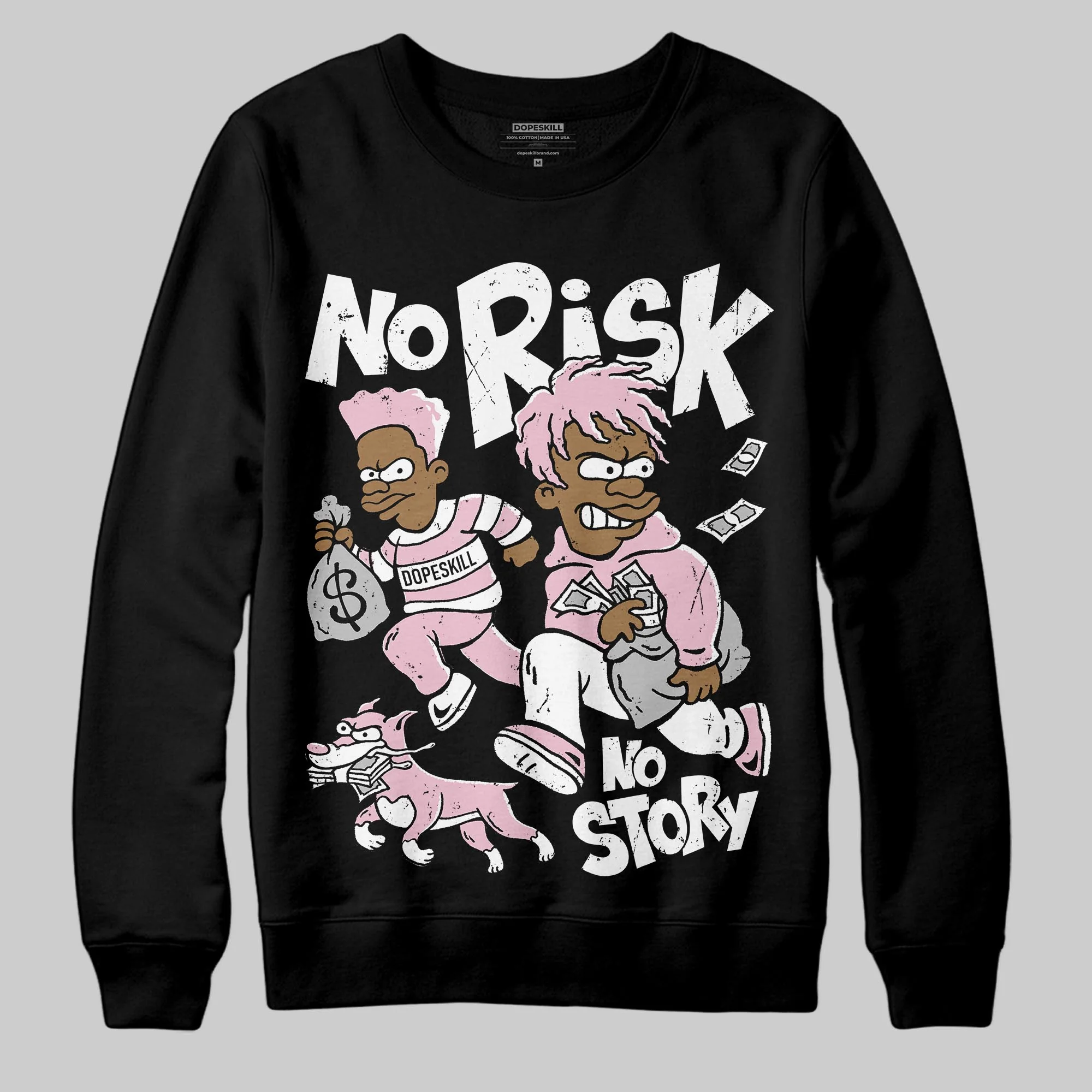 35th Anniversary 5s DopeSkill Sweatshirt No Risk No Story Graphic - Image 2