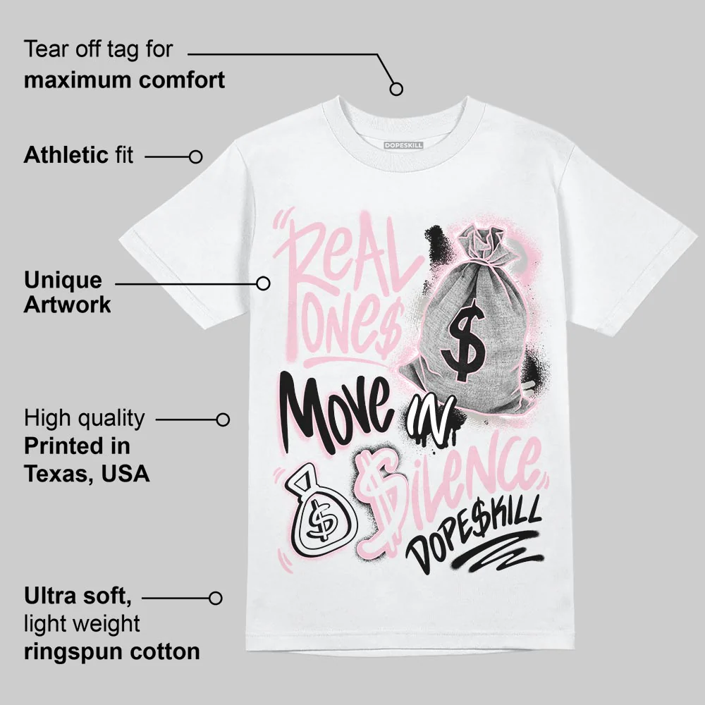 35th Anniversary 5s DopeSkill T-Shirt Real Ones Move In Silence Graphic - Image 3