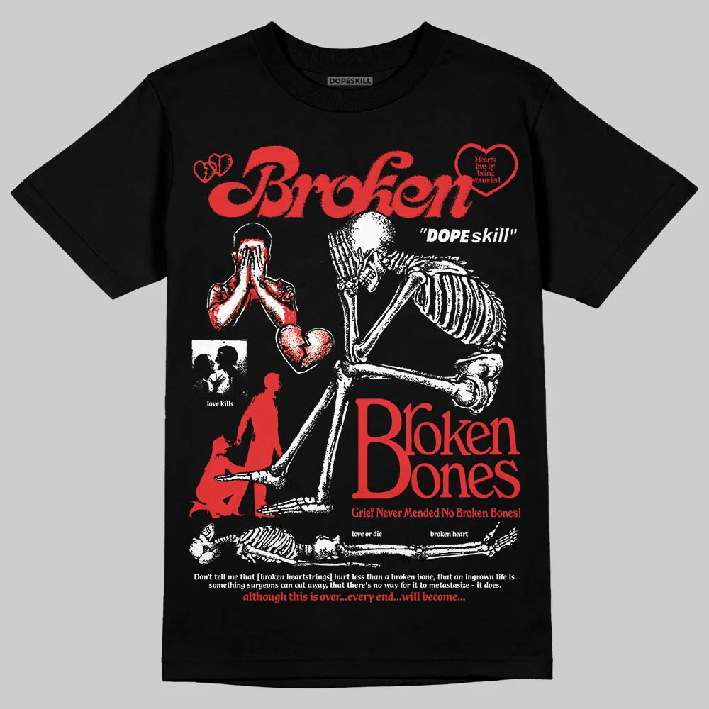 AJ 13 Chicago True Red Cherry DopeSkill T-Shirt Broken Bones Graphic - Image 2