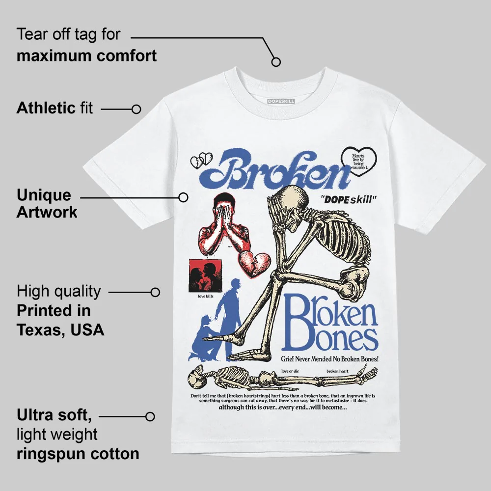 AJ Spizike Storm Blue DopeSkill T-Shirt Broken Bones Graphic - Image 3