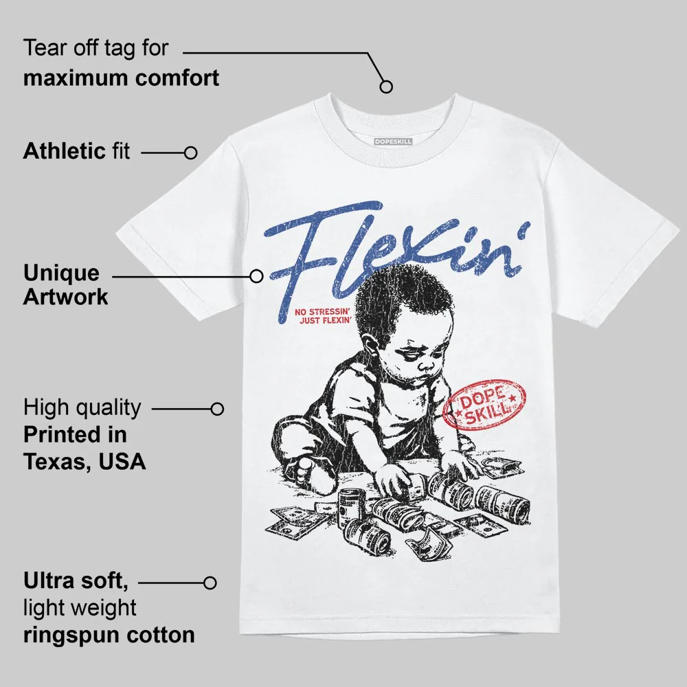 AJ Spizike Storm Blue DopeSkill T-Shirt Flexin' Graphic - Image 3