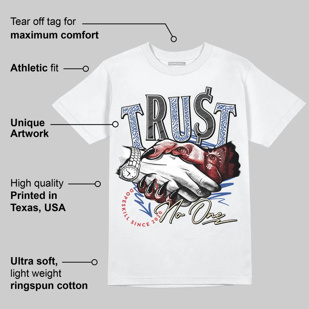 AJ Spizike Storm Blue DopeSkill T-Shirt Trust No One Graphic - Image 3