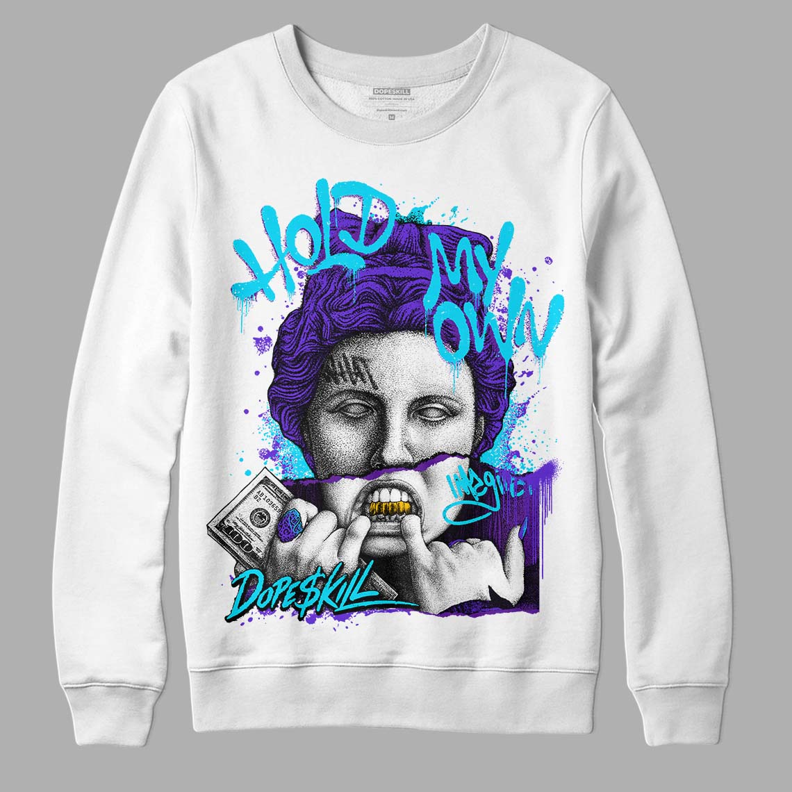 Aqua 6s DopeSkill Sweatshirt Hold My Own Graphic - Image 2