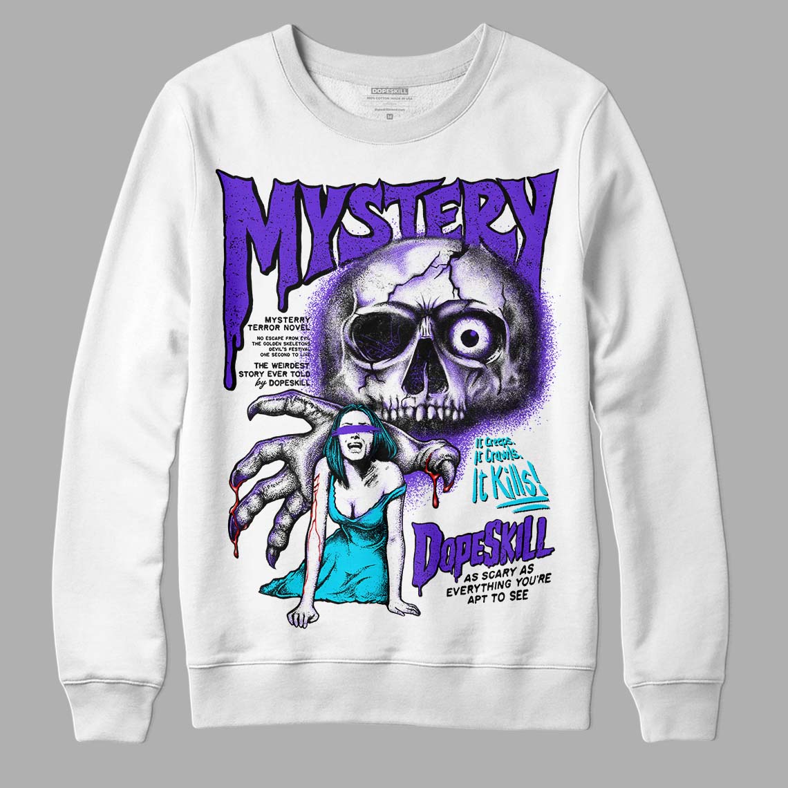 Aqua 6s DopeSkill Sweatshirt Mystery Ghostly Grasp Graphic - Image 2