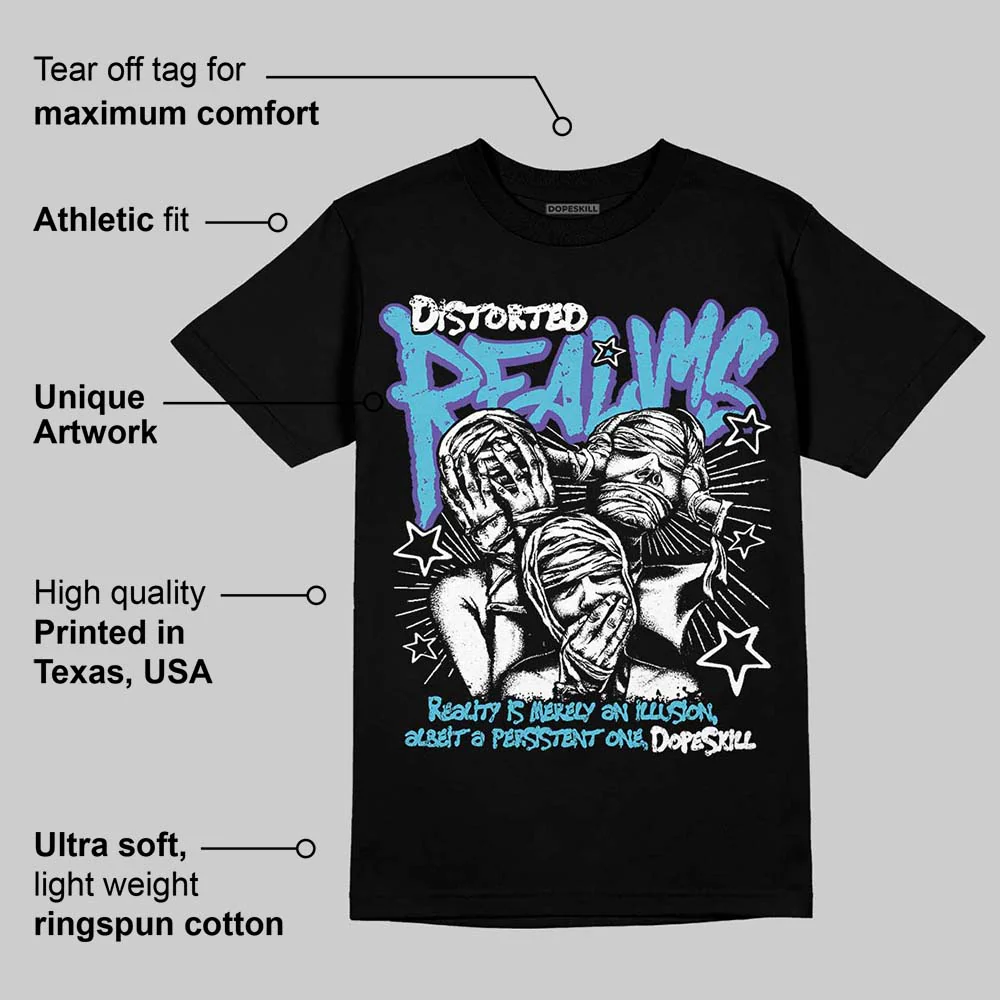Aqua 8s DopeSkill T-Shirt Distorted Realms Graphic - Image 3