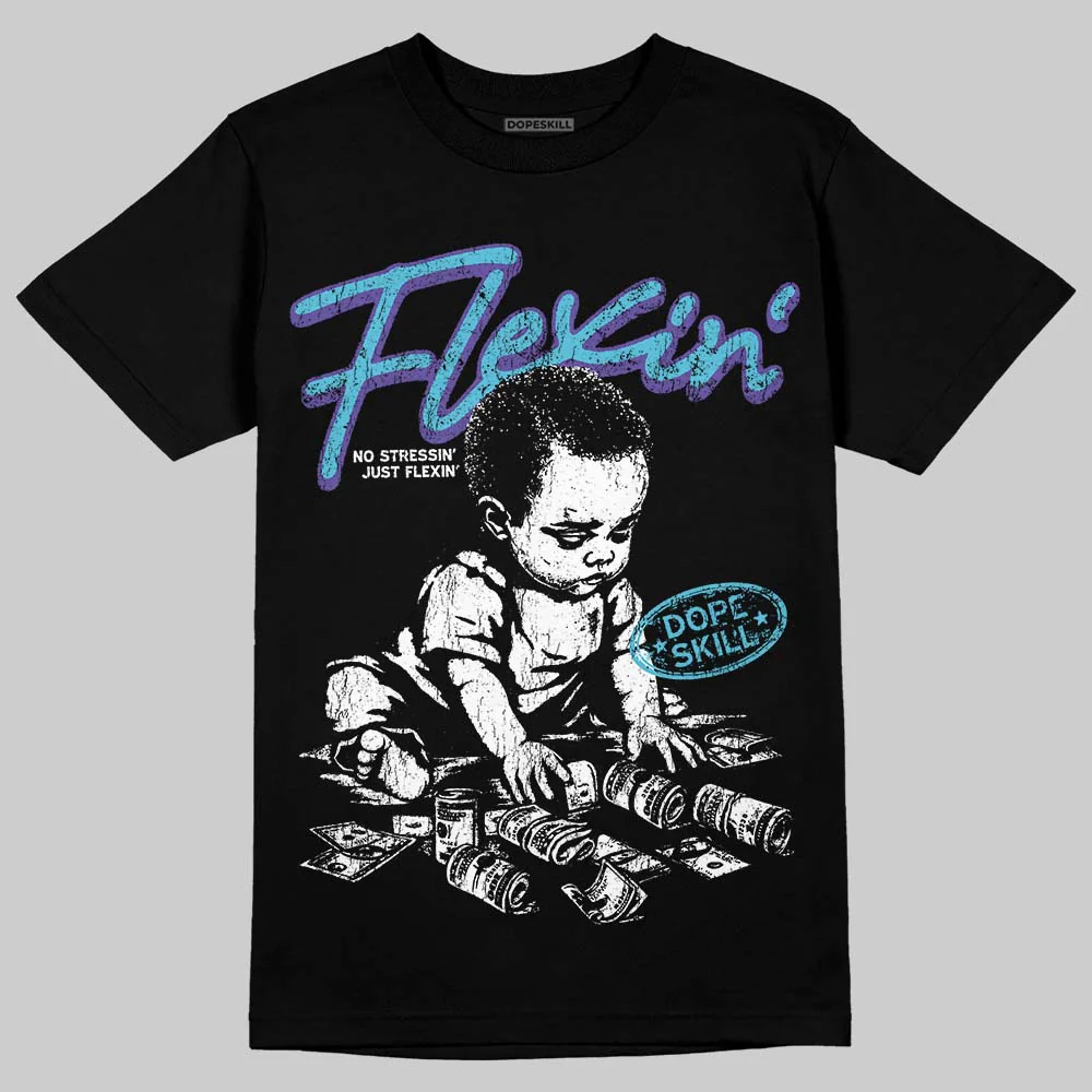 Aqua 8s DopeSkill T-Shirt Flexin' Graphic