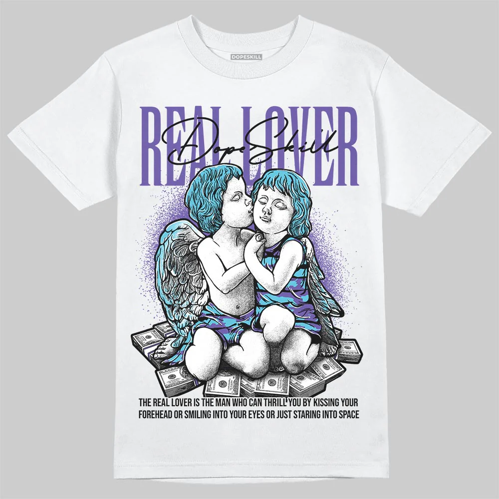 Aqua 8s DopeSkill T-Shirt Real Lover Graphic - Image 2