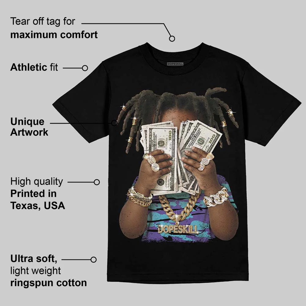 Aqua 8s DopeSkill T-Shirt Rich Youth Graphic - Image 3