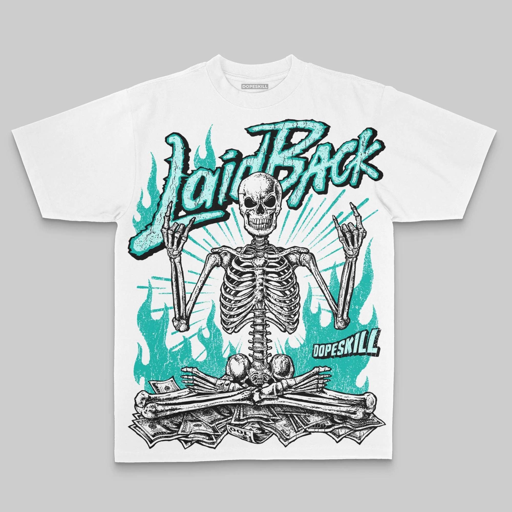 Aqua Oversize Print Laid Back DopeSkill Graphic T-shirt
