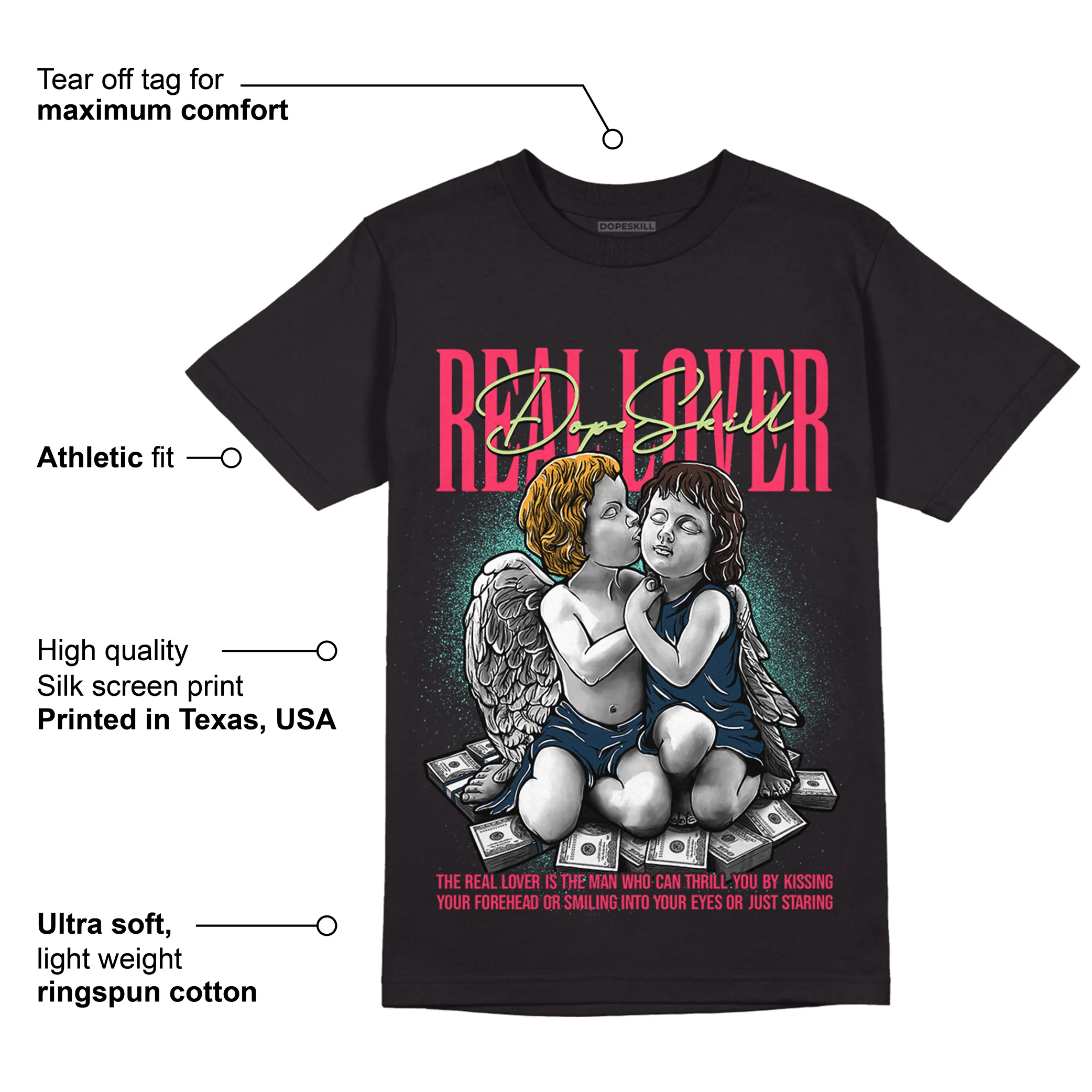 Bio Hack 1s High OG DopeSkill T-Shirt Real Lover Graphic - Image 3