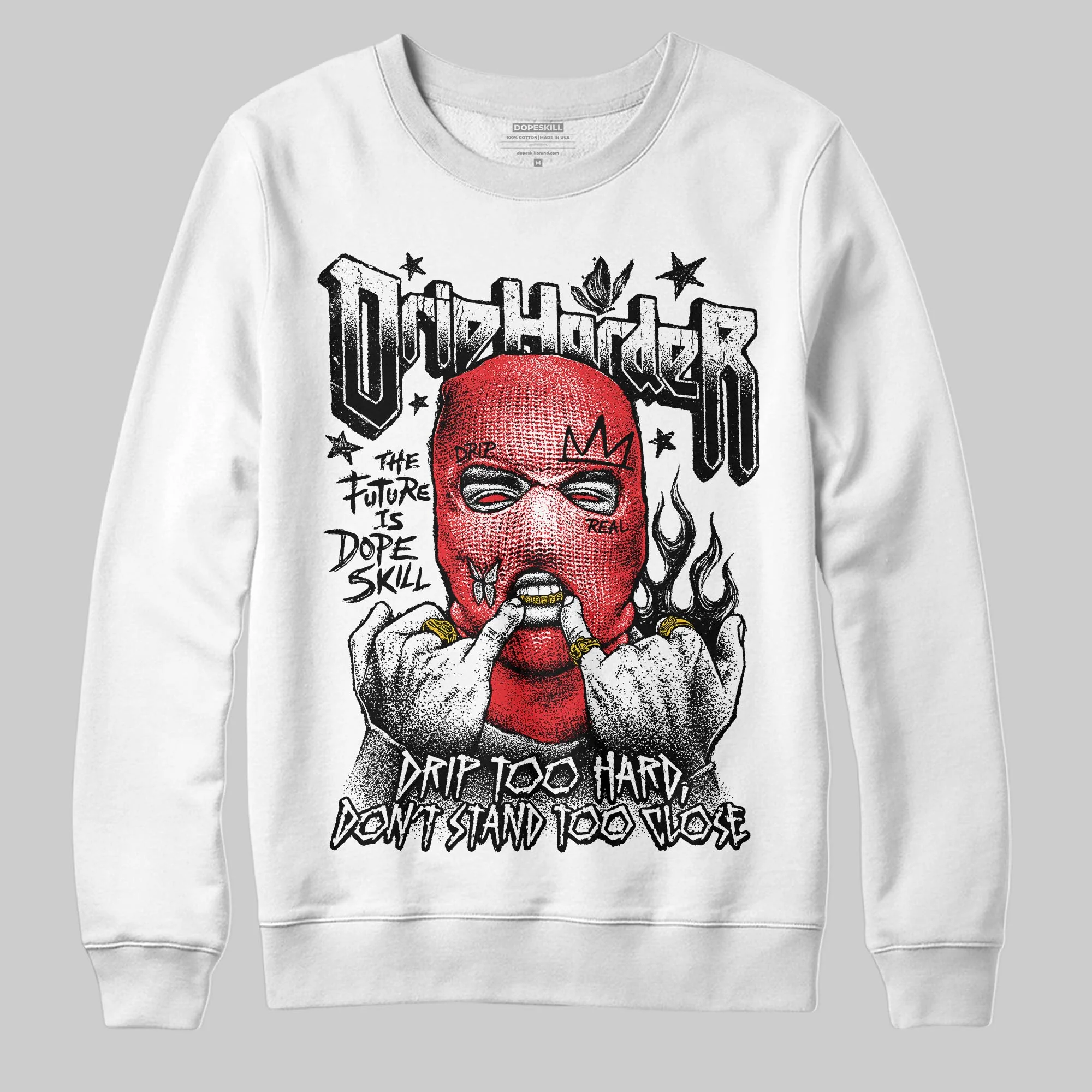 Black and White Collection DopeSkill Sweatshirt Drip Harder Graphic - Image 2