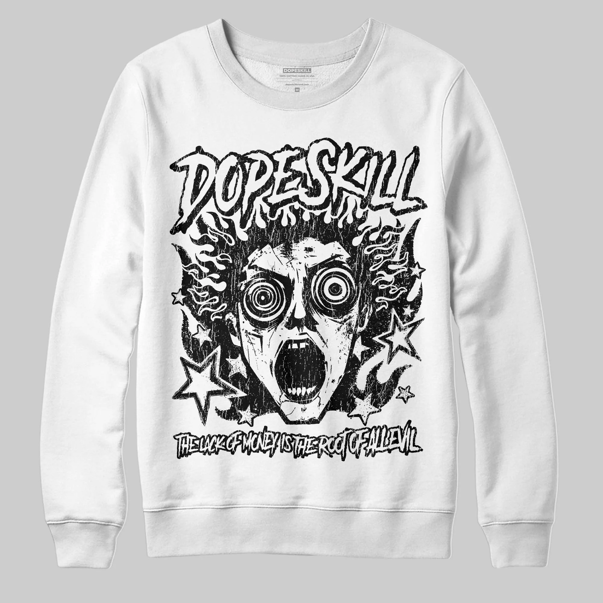 Black and White Collection DopeSkill Sweatshirt Root of Evil Graphic - Image 2