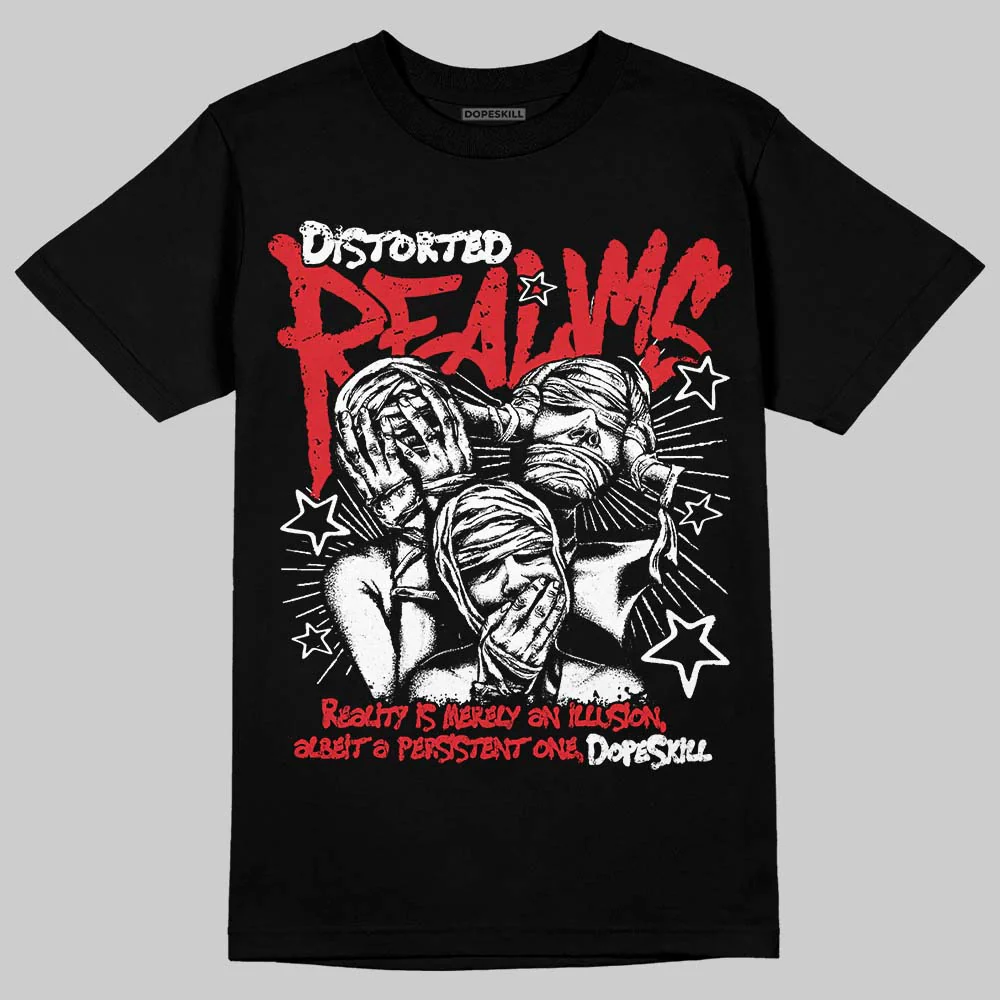 Black and White Collection DopeSkill T-Shirt Distorted Realms Graphic