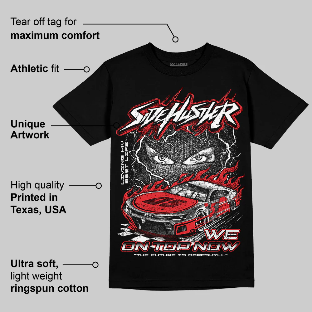 Black and White Collection DopeSkill T-Shirt New Side Hustler Graphic - Image 3