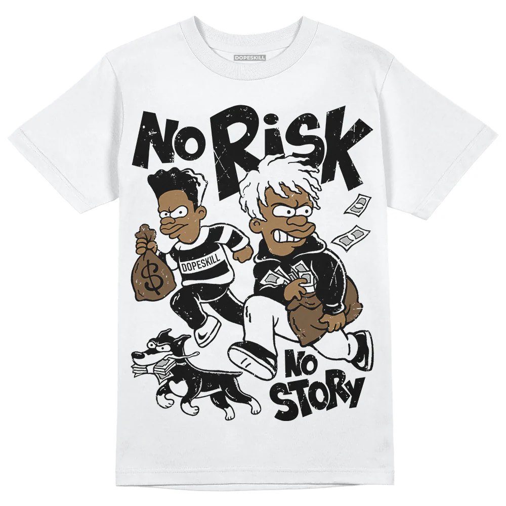 Black and White Collection DopeSkill T-Shirt No Risk No Story Graphic - Image 2