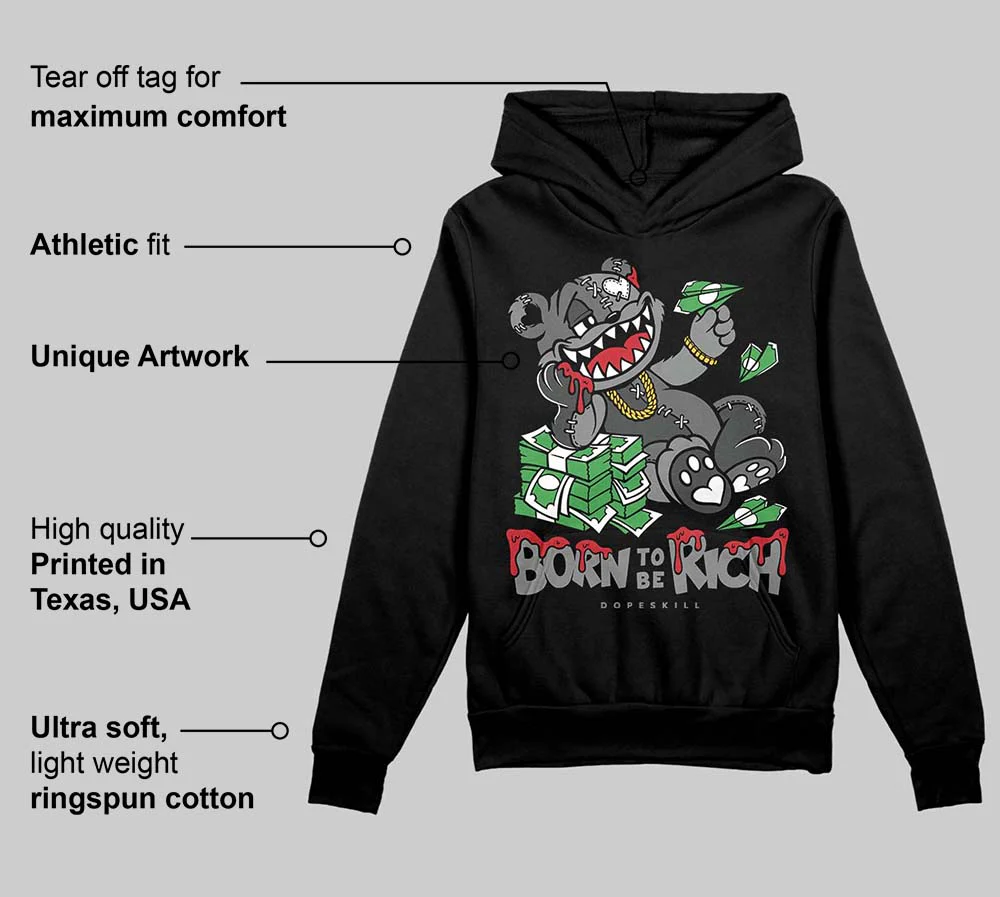 Black Cat 4s DopeSkill Hoodie Sweatshirt Born To Be Rich Graphic - Image 3