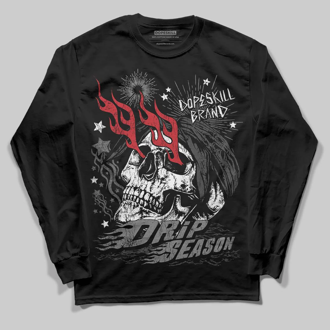 Black Cat 4s DopeSkill Long Sleeve T-Shirt Drip Season Graphic