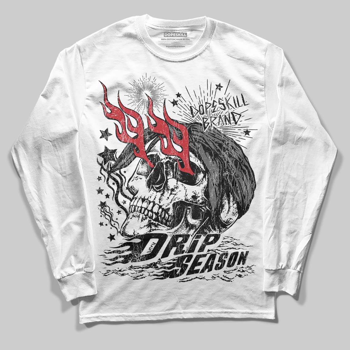 Black Cat 4s DopeSkill Long Sleeve T-Shirt Drip Season Graphic - Image 2