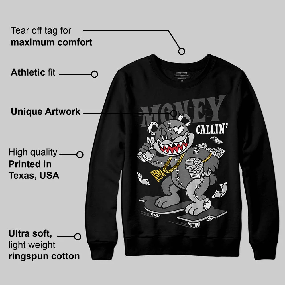 Black Cat 4s DopeSkill Sweatshirt Money Callin' Graphic - Image 3