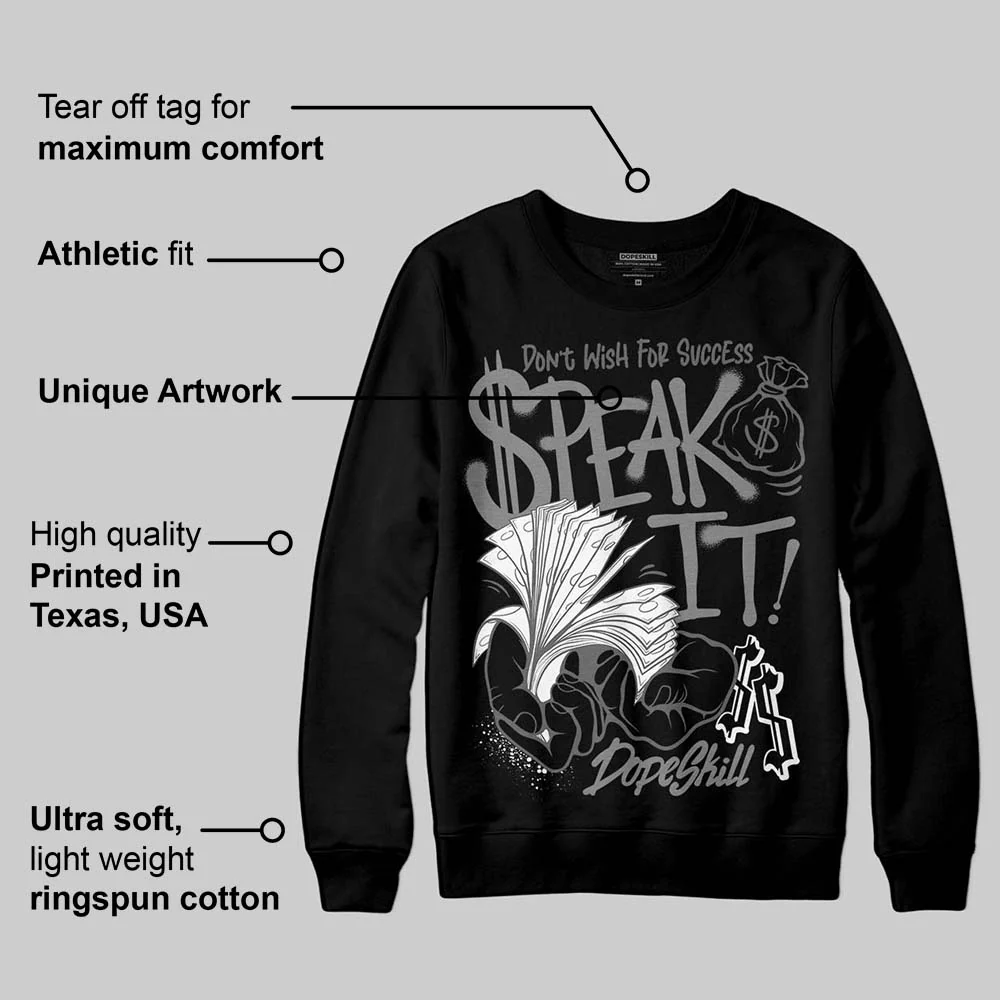 Black Cat 4s DopeSkill Sweatshirt Speak It Graphic - Image 3