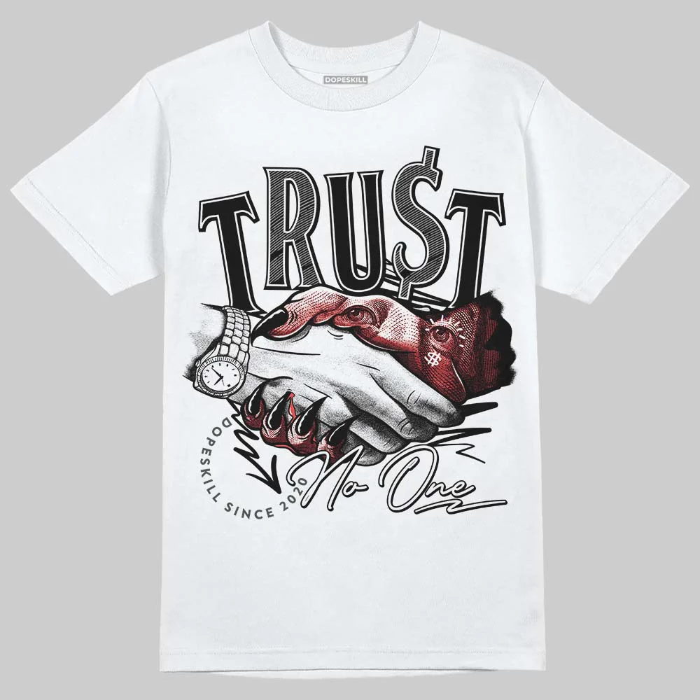 Black Cat 4s DopeSkill T-Shirt Trust No One Graphic - Image 2