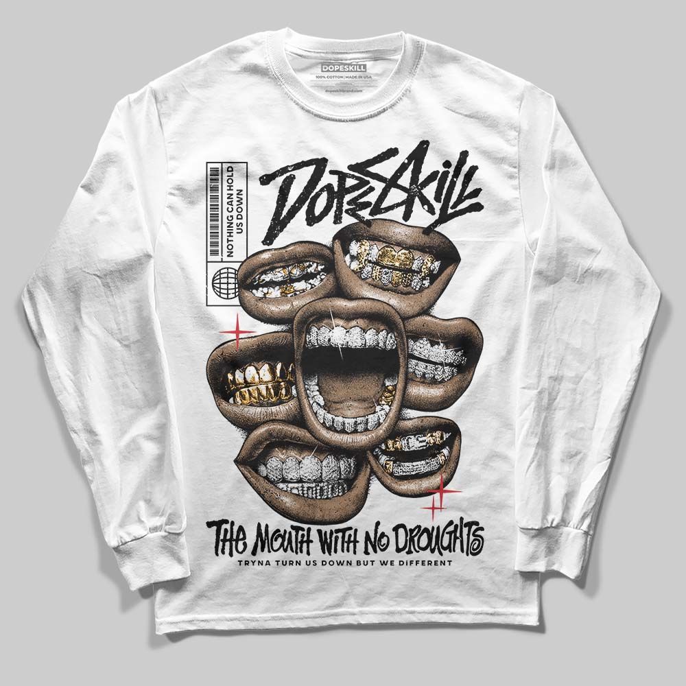 Black Metallic Reimagined 5s DopeSkill Long Sleeve T-Shirt The Mouth With No Droughts Graphic - Image 2