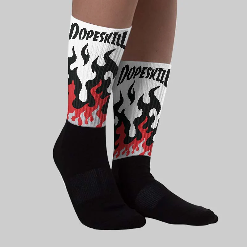 Black Metallic Reimagined 5s DopeSkill Sublimated Sock FIRE Graphic - Image 2