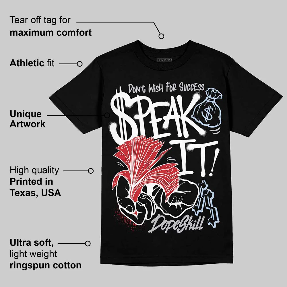 Black Metallic Reimagined 5s DopeSkill T-Shirt Speak It Graphic - Image 3