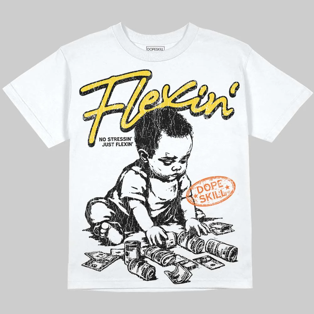 Black Tour Yellow AJ 4 Thunder DopeSkill Oversize Print T-Shirt Flexin' Graphic