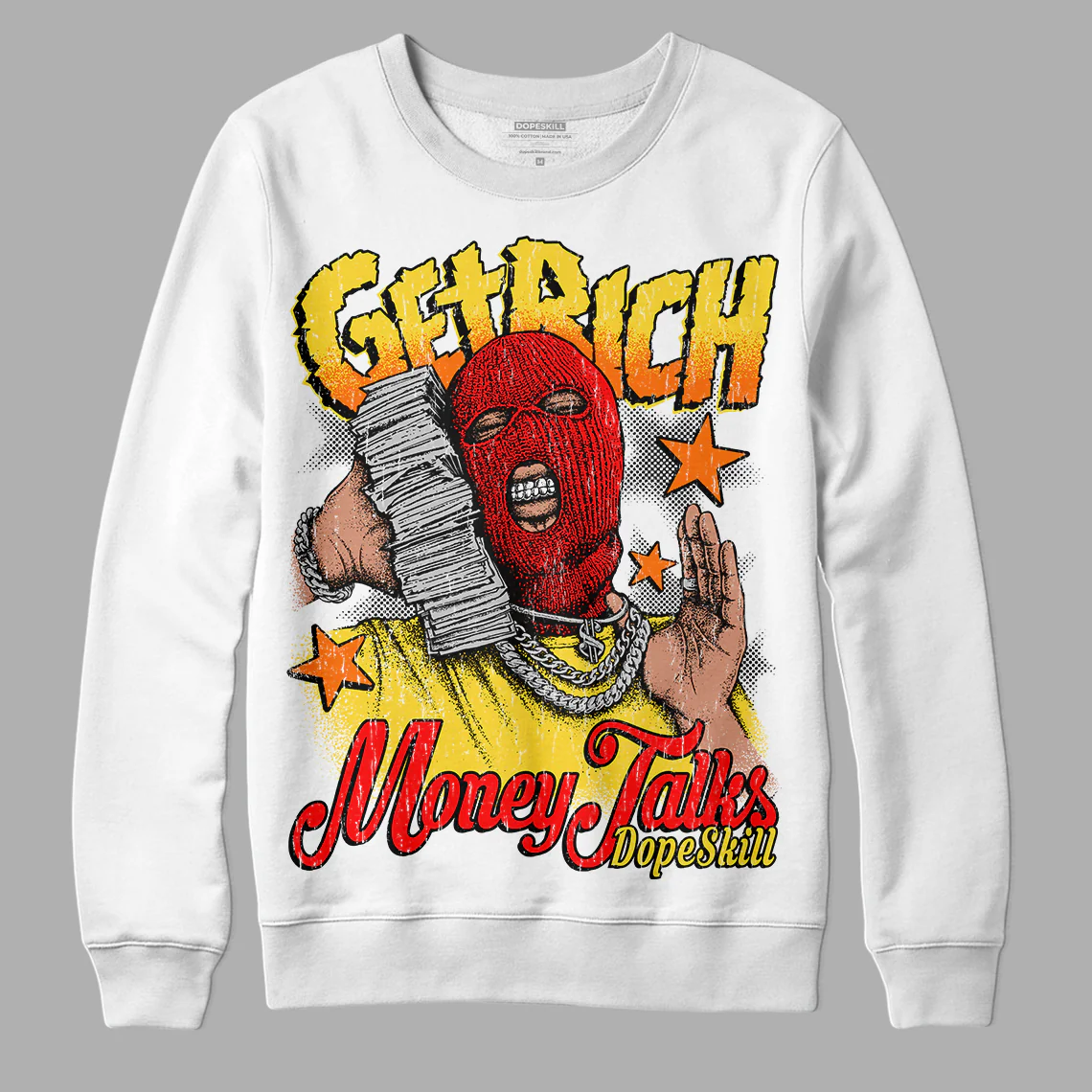 Black Tour Yellow AJ 4 Thunder DopeSkill Sweatshirt Get Rich Graphic - Image 2