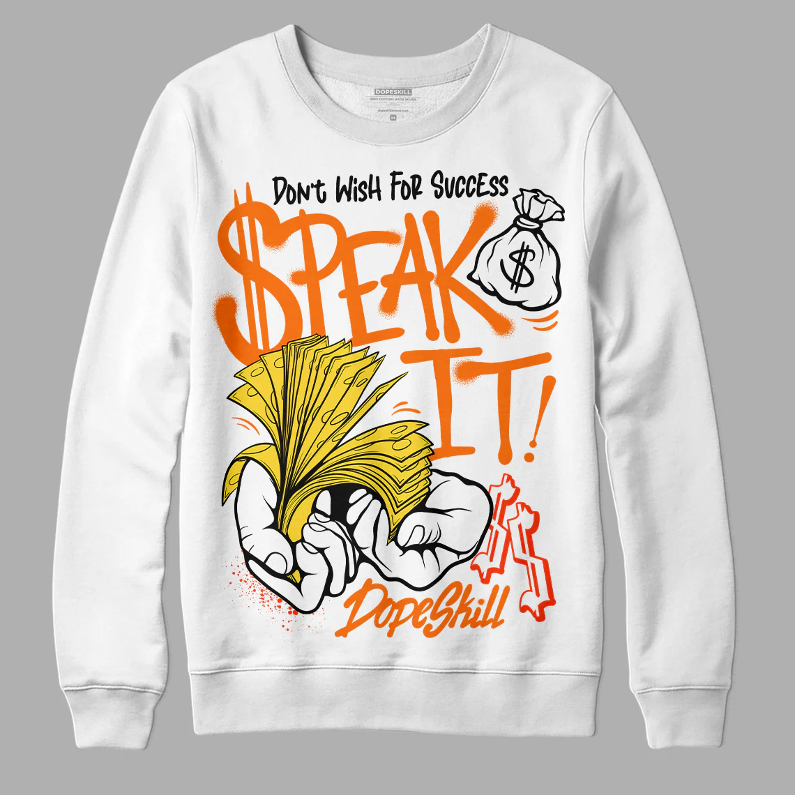 Black Tour Yellow AJ 4 Thunder DopeSkill Sweatshirt Speak It Graphic - Image 2