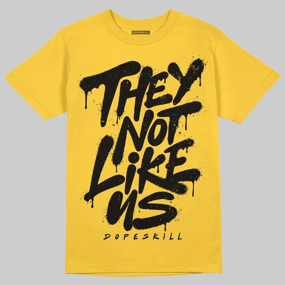 Black Tour Yellow AJ 4 Thunder DopeSkill T-Shirt They Not Like Us Graphic - Image 2
