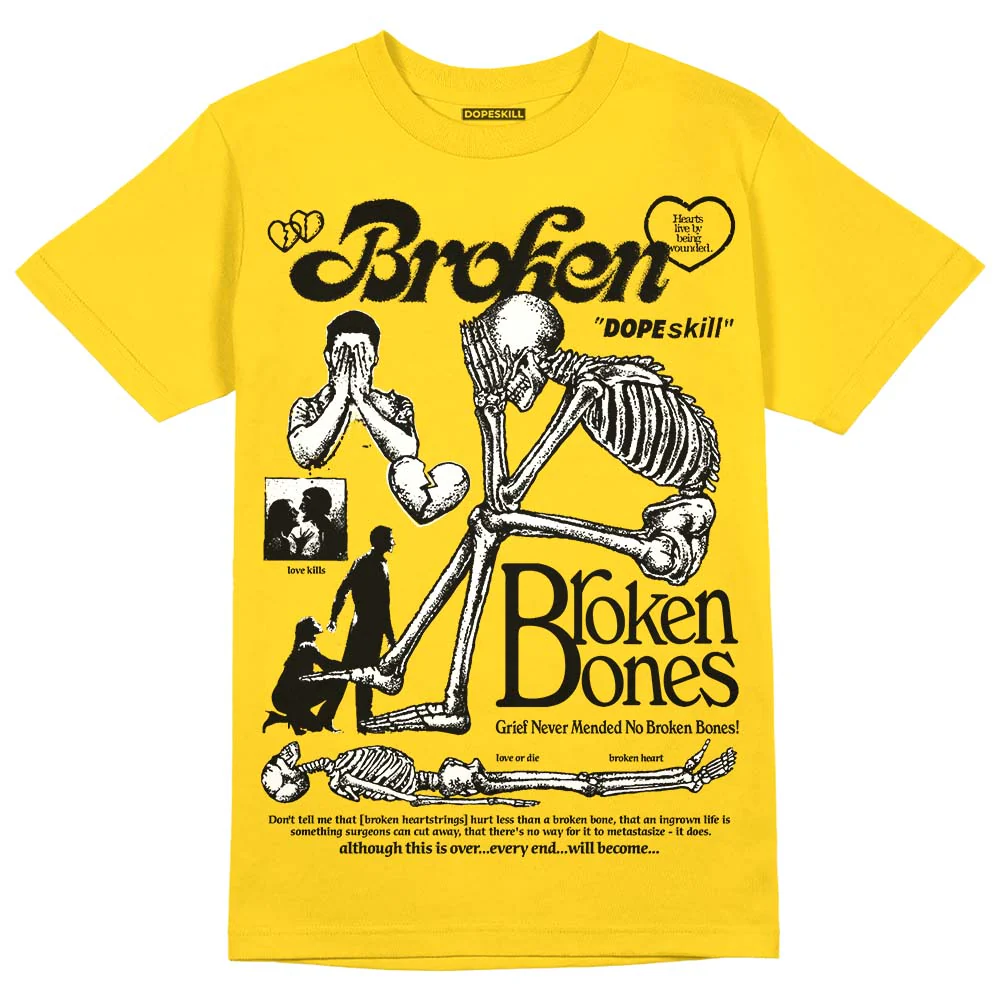 Black Tour Yellow AJ 4 Thunder DopeSkill Unisex T-Shirt Broken Bones Graphic - Image 3