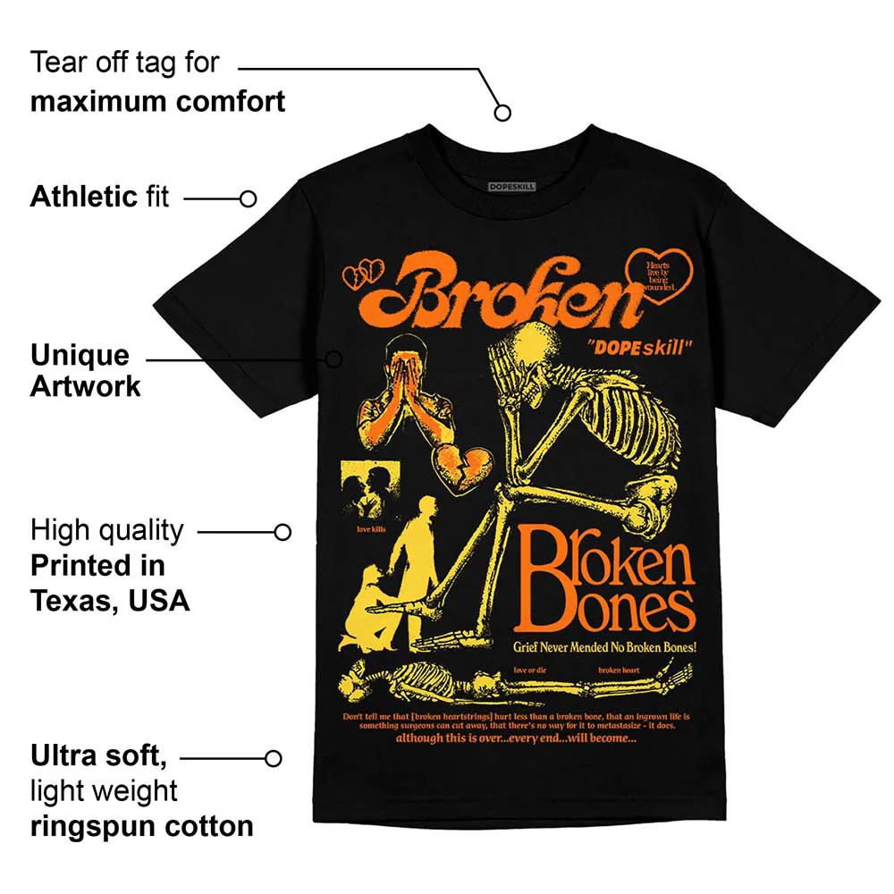 Black Tour Yellow AJ 4 Thunder DopeSkill Unisex T-Shirt Broken Bones Graphic - Image 4