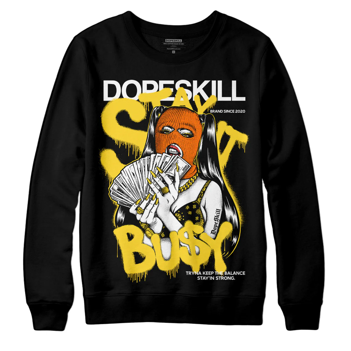Black Tour Yellow AJ 4 Thunder DopeSkill Sweatshirt Stay It Busy Graphic