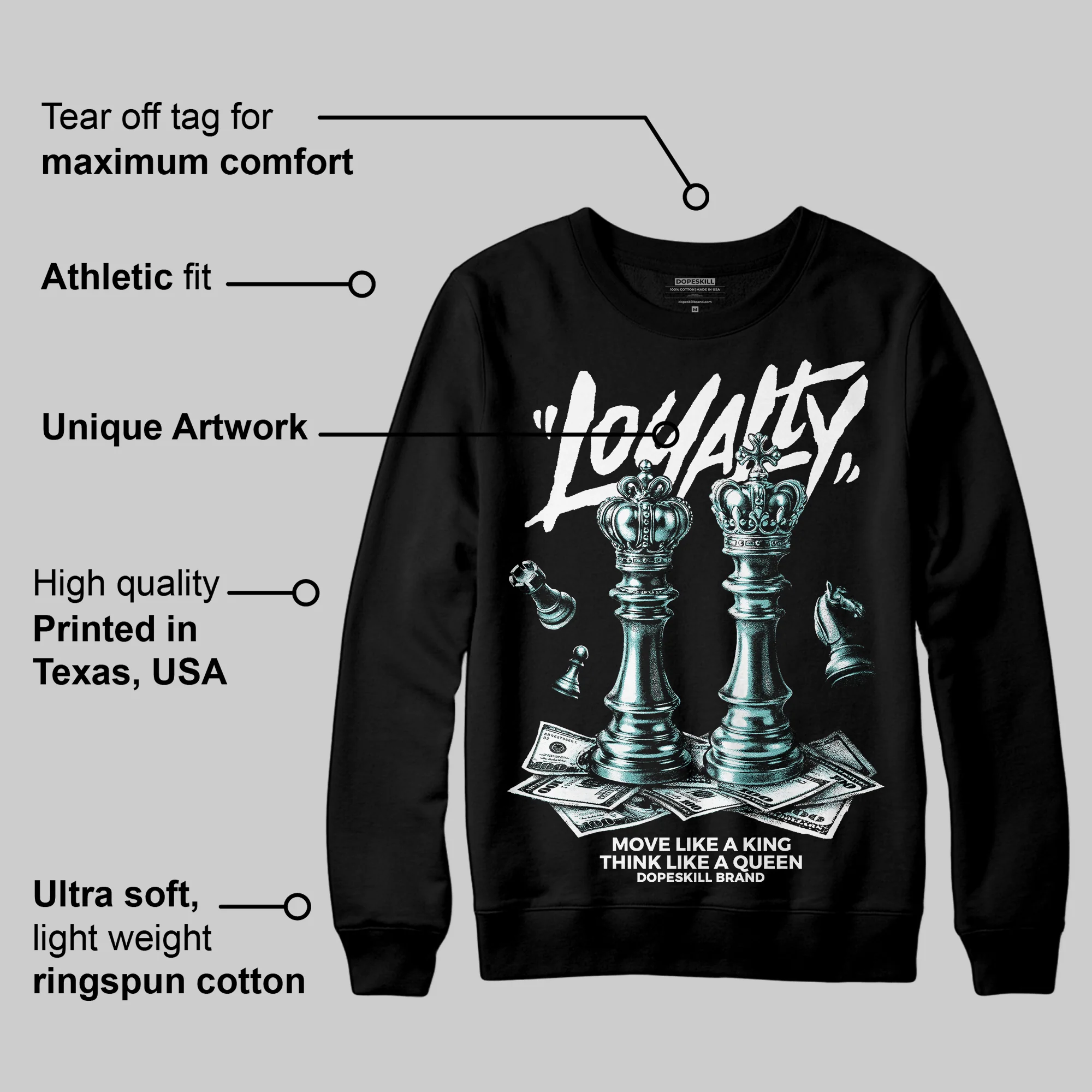 Black/White 'Loyalty' DopeSkill Graphic Sweatshirt - Image 3