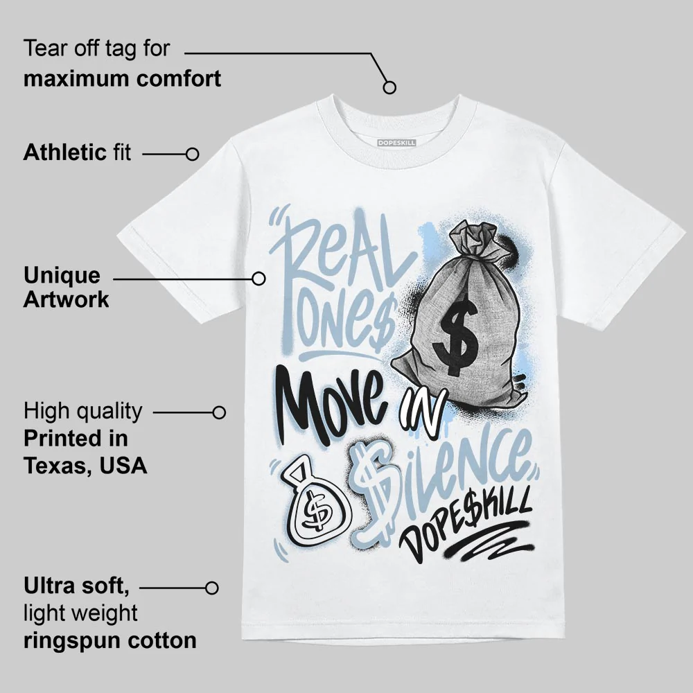Blue Suede 40s DopeSkill T-Shirt Real Ones Move In Silence Graphic - Image 3