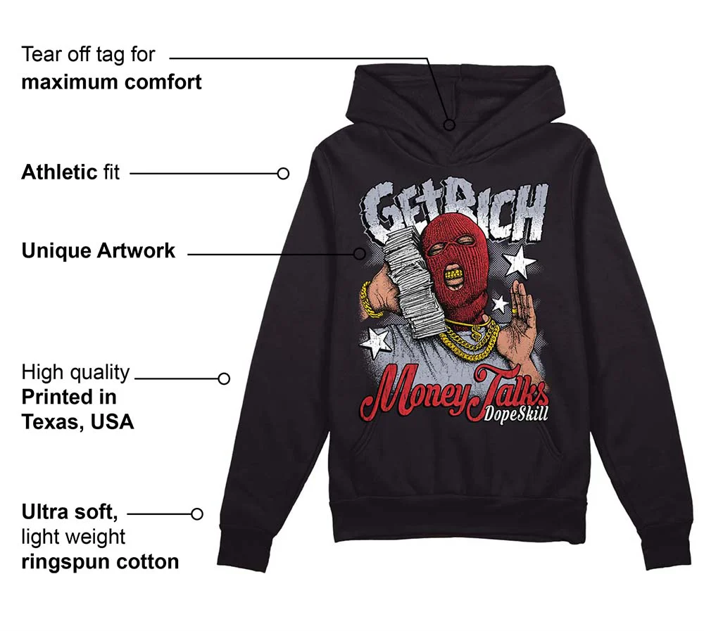 Bred Reimagined 4s DopeSkill Hoodie Sweatshirt Get Rich Graphic - Image 3