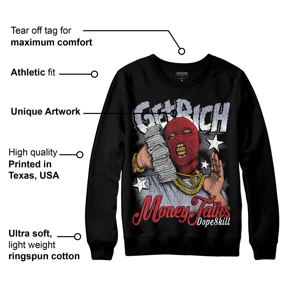 Bred Reimagined 4s DopeSkill Sweatshirt Get Rich Graphic - Image 3