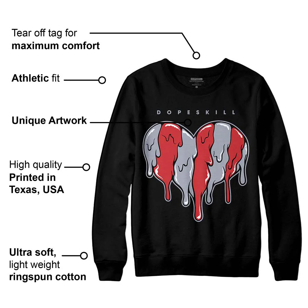 Bred Reimagined 4s DopeSkill Sweatshirt Slime Drip Heart Graphic - Image 3