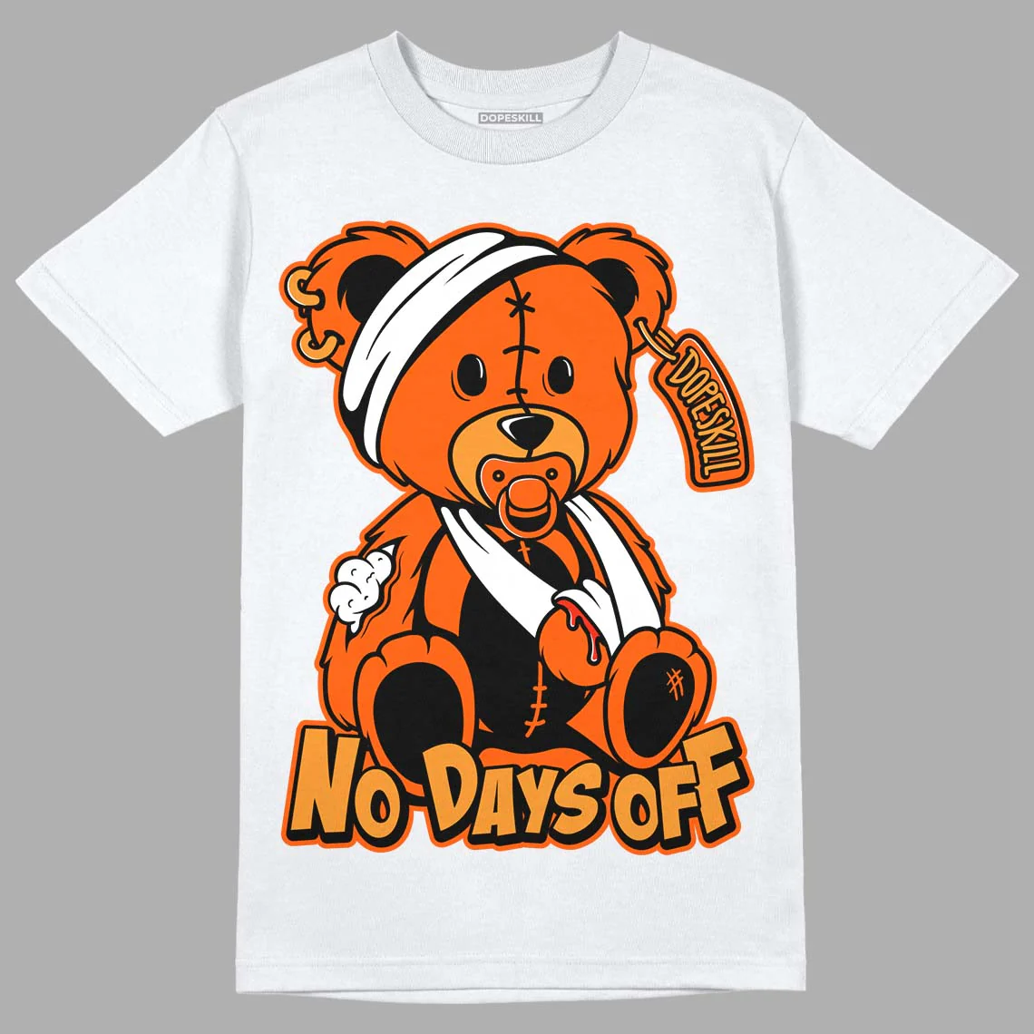 Brilliant Orange 12s DopeSkill T-Shirt Hurt Bear Graphic - Image 2