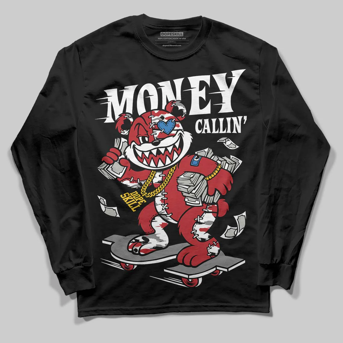 Bugs Bunny 8s DopeSkill Long Sleeve T-Shirt Money Callin' Graphic - Image 2