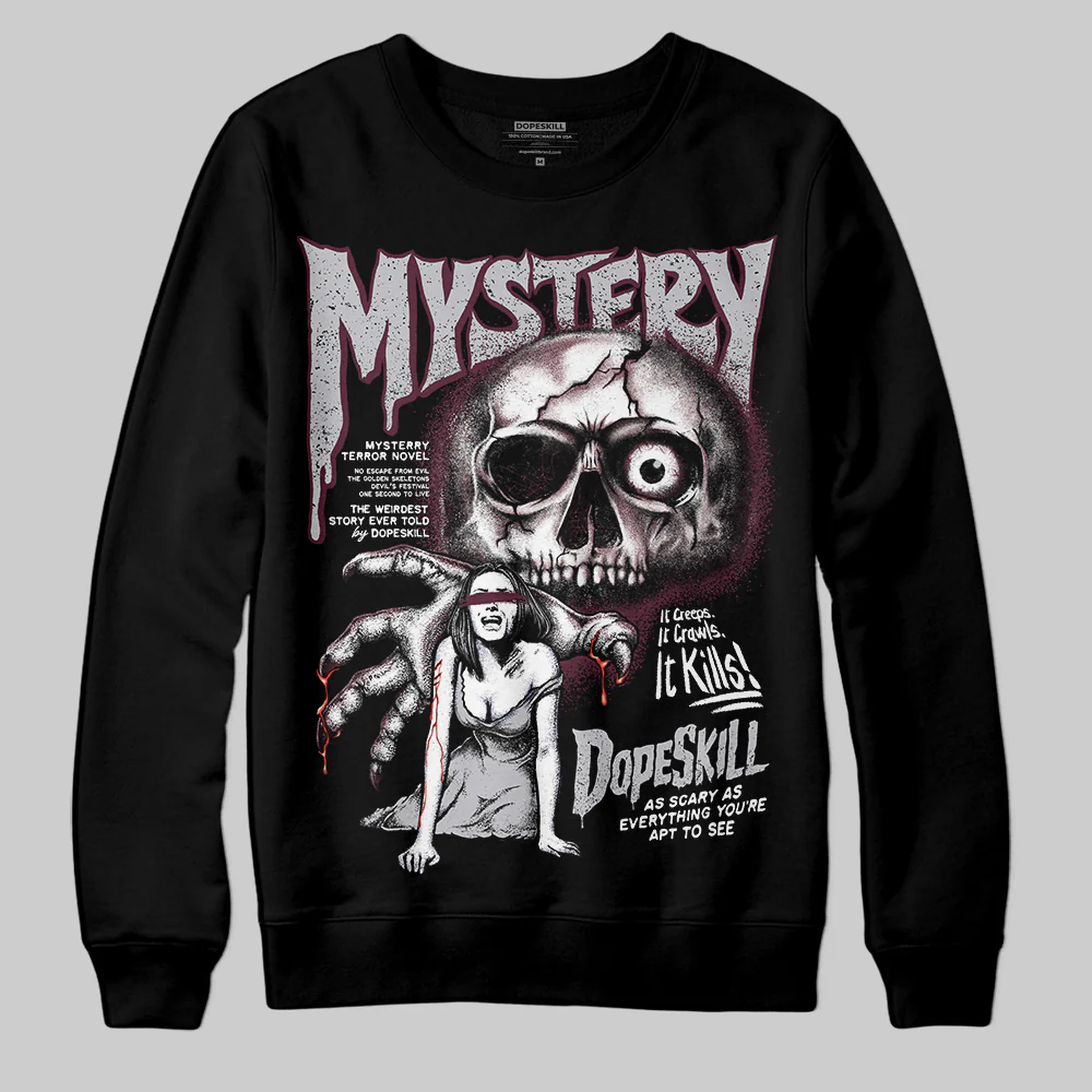 Burgundy 5s DopeSkill Sweatshirt Mystery Ghostly Grasp Graphic - Image 2
