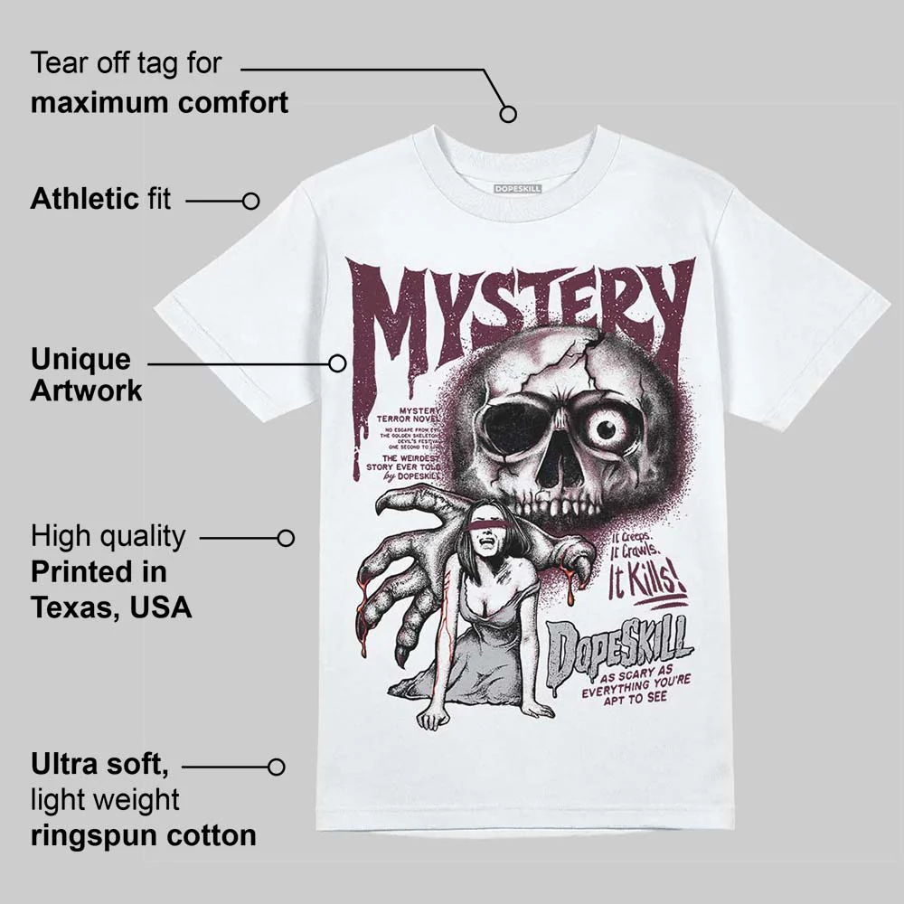 Burgundy 5s DopeSkill T-Shirt Mystery Ghostly Grasp Graphic - Image 3