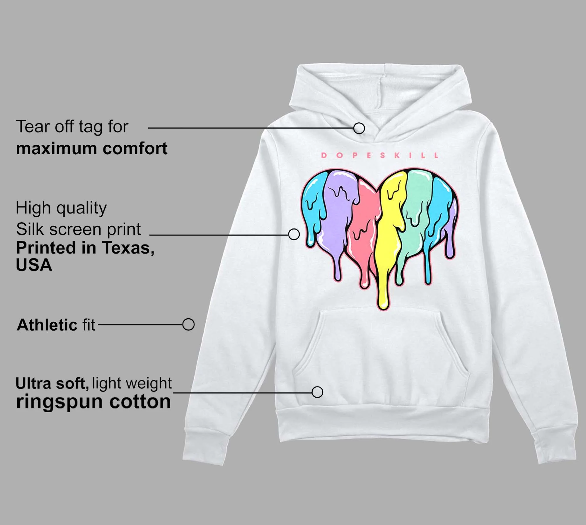 Candy Easter Dunk Low DopeSkill Hoodie Sweatshirt Slime Drip Heart Graphic - Image 3