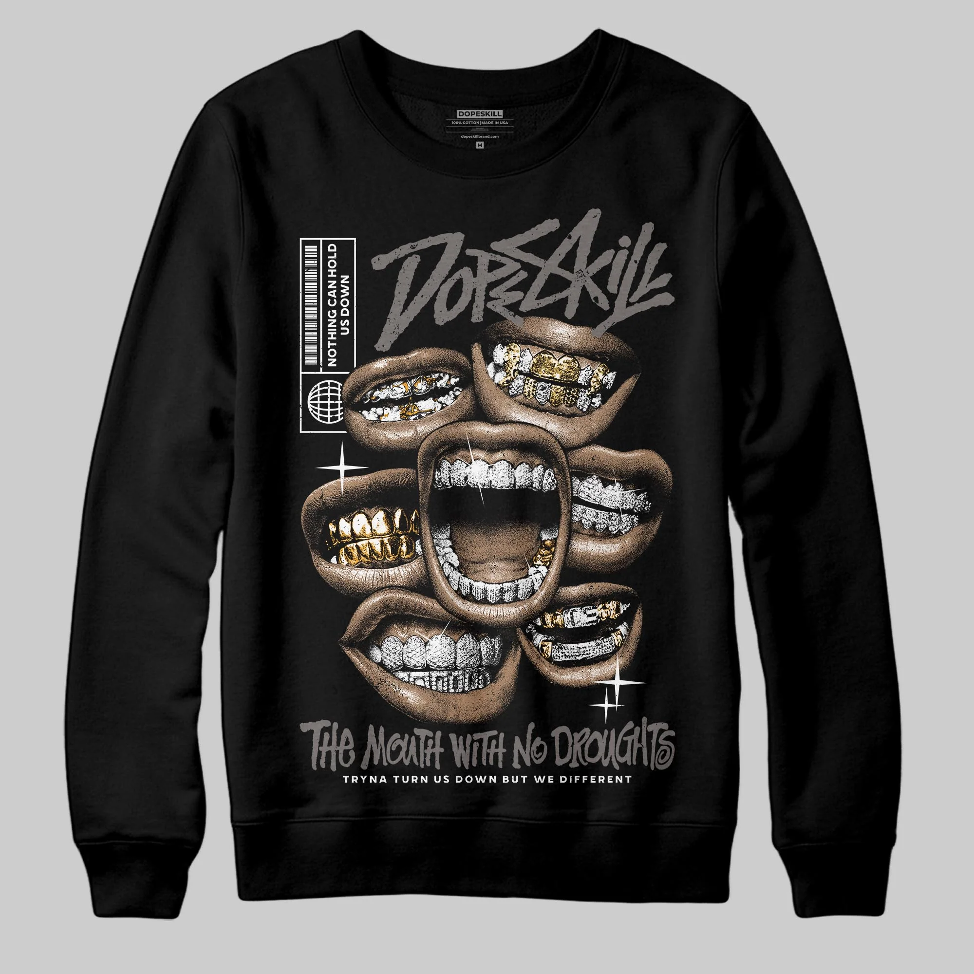 Cave Stone 4s DopeSkill Sweatshirt The Mouth With No Droughts Graphic - Image 2
