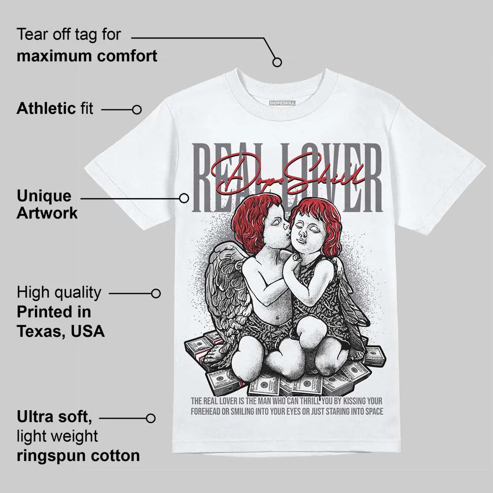Cement Grey 3s DopeSkill T-Shirt Real Lover Graphic - Image 3