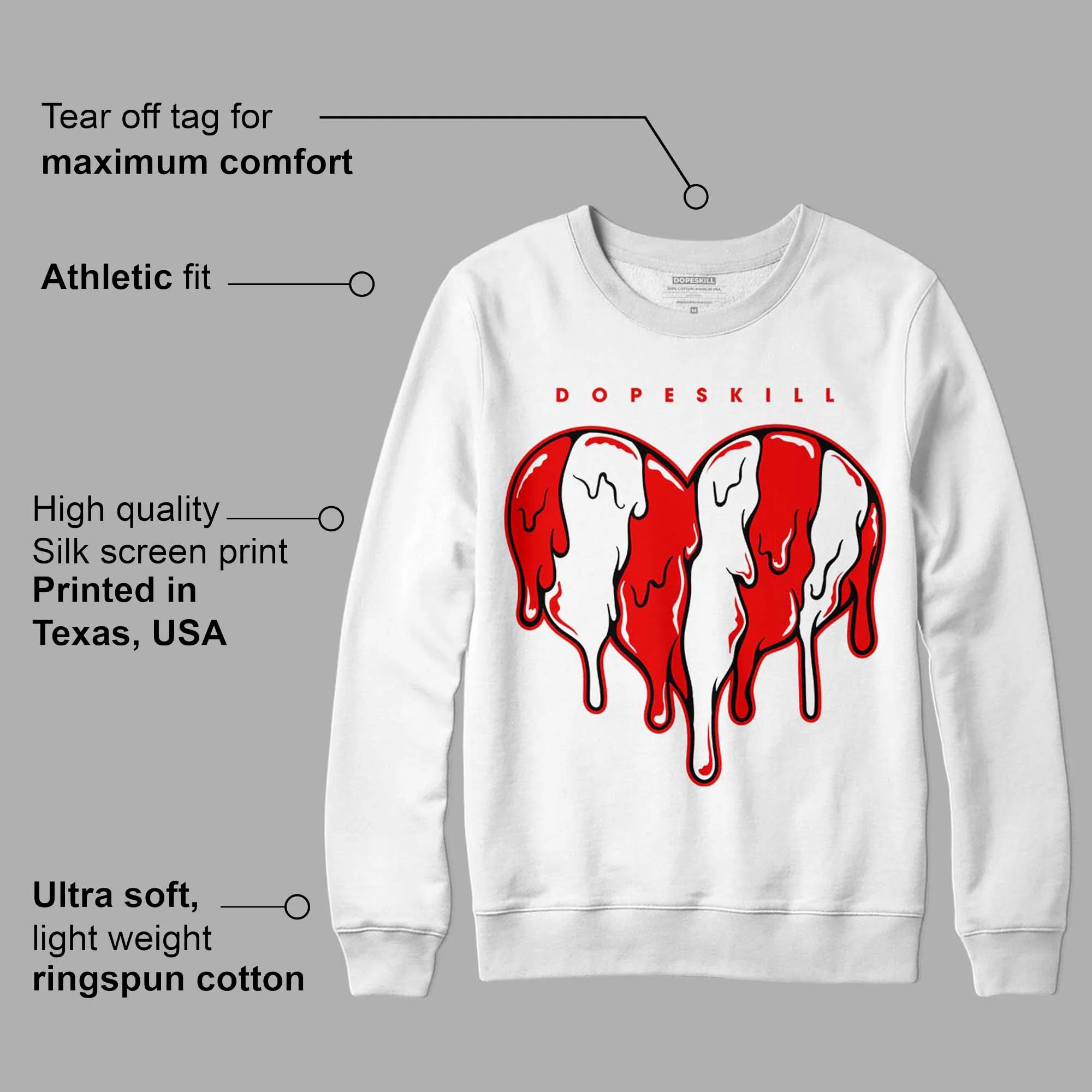 Cherry 11s DopeSkill Sweatshirt Slime Drip Heart Graphic - Image 3